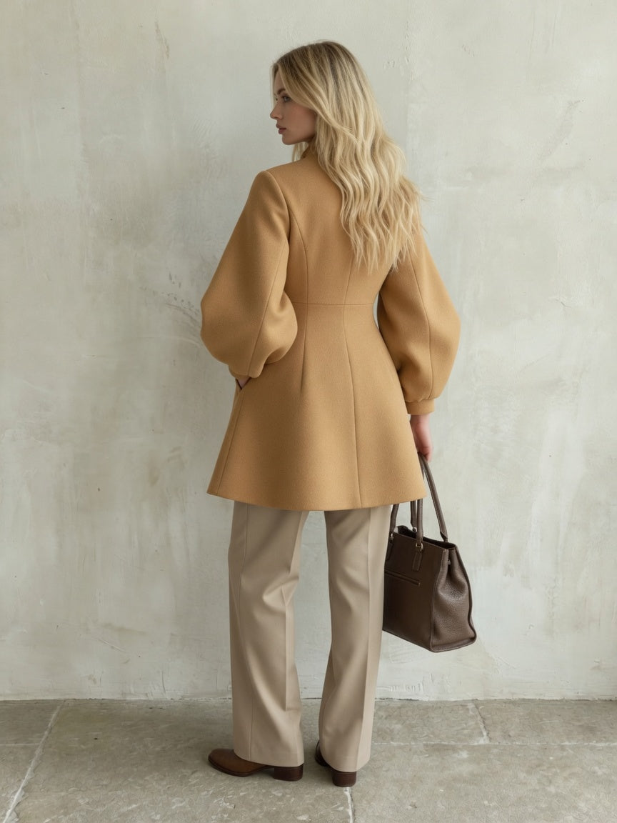 lantern-sleeve-short-coat