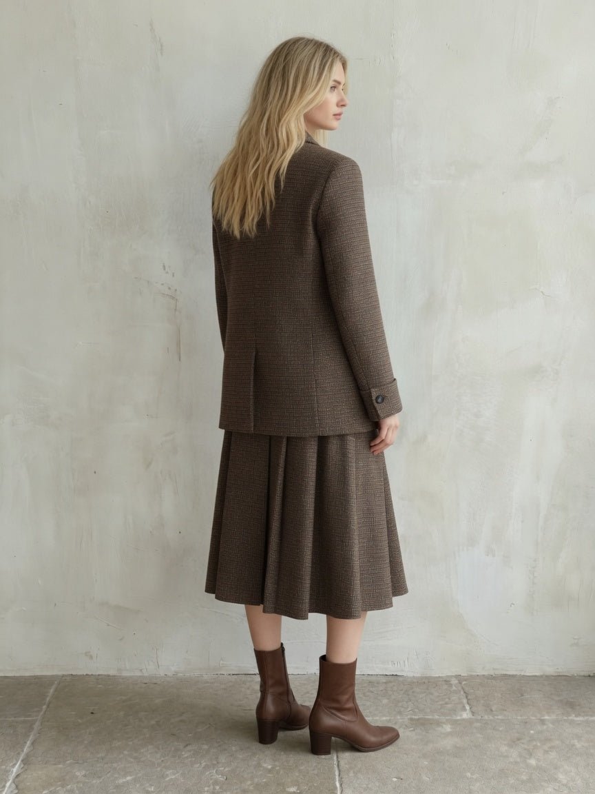 Wool Plaid Three-Piece Set