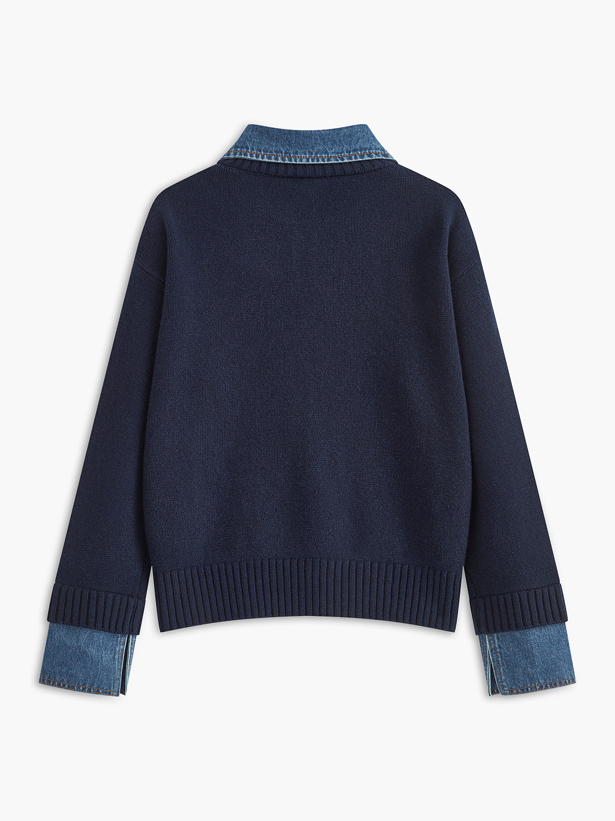2 in 1 Panel Lapel Relaxed Sweater — image 3