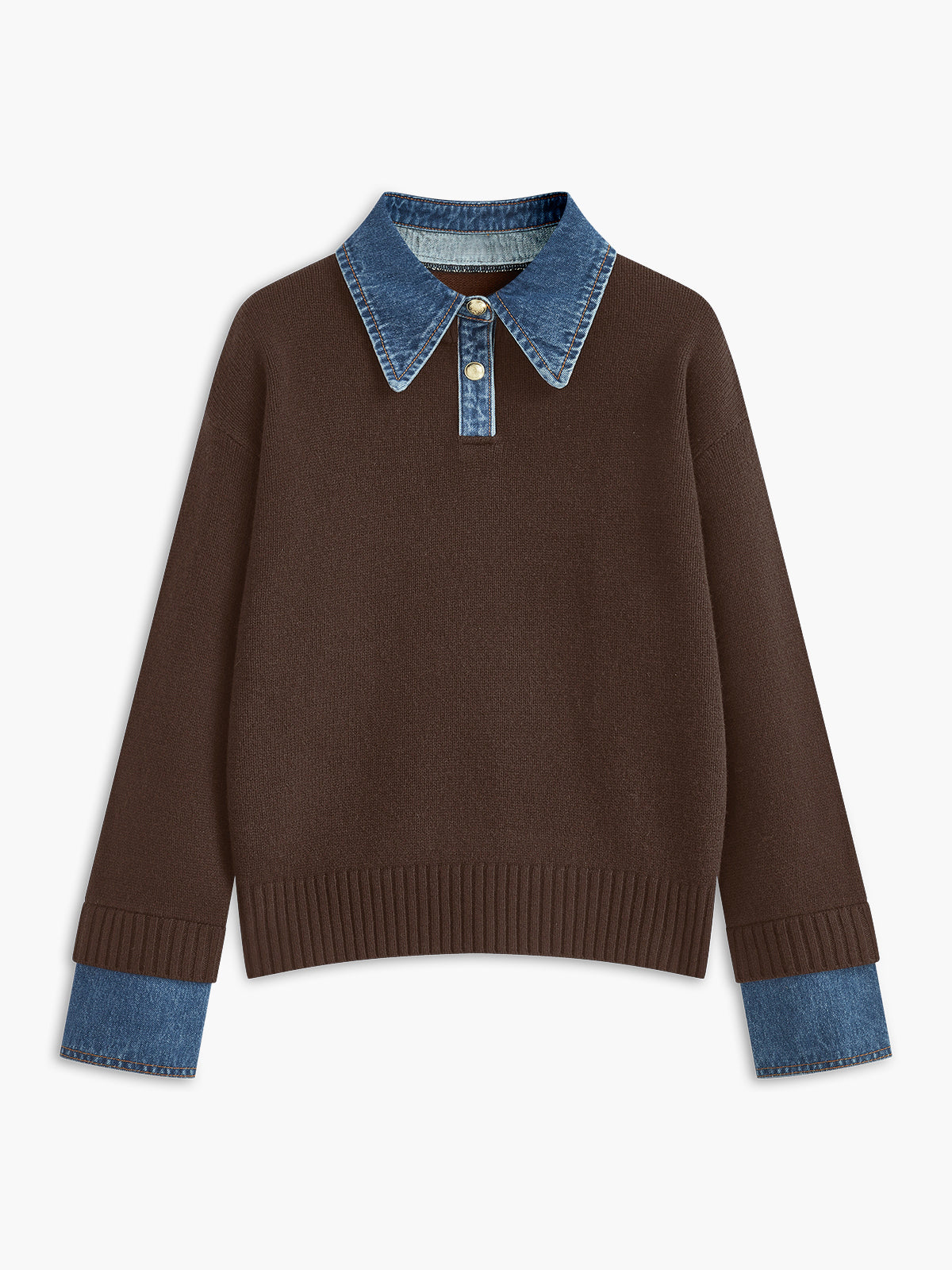 2 in 1 Panel Lapel Relaxed Sweater — image 7