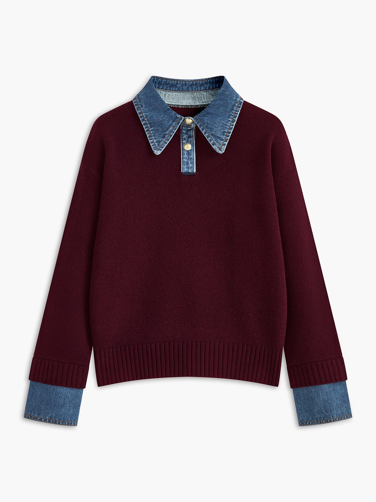 2 in 1 Panel Lapel Relaxed Sweater — image 8