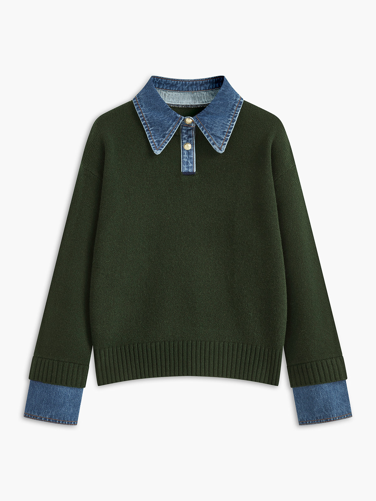 2 in 1 Panel Lapel Relaxed Sweater — image 9