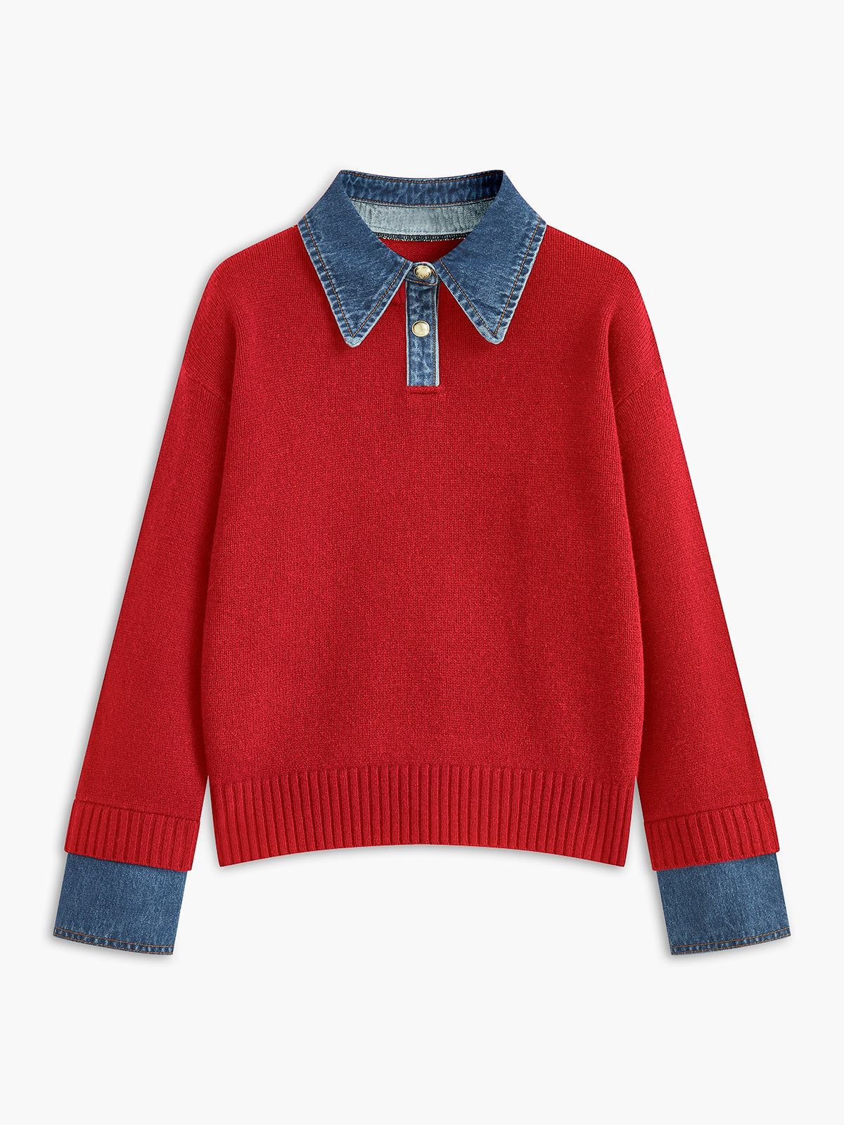 2 in 1 Panel Lapel Relaxed Sweater — image 10