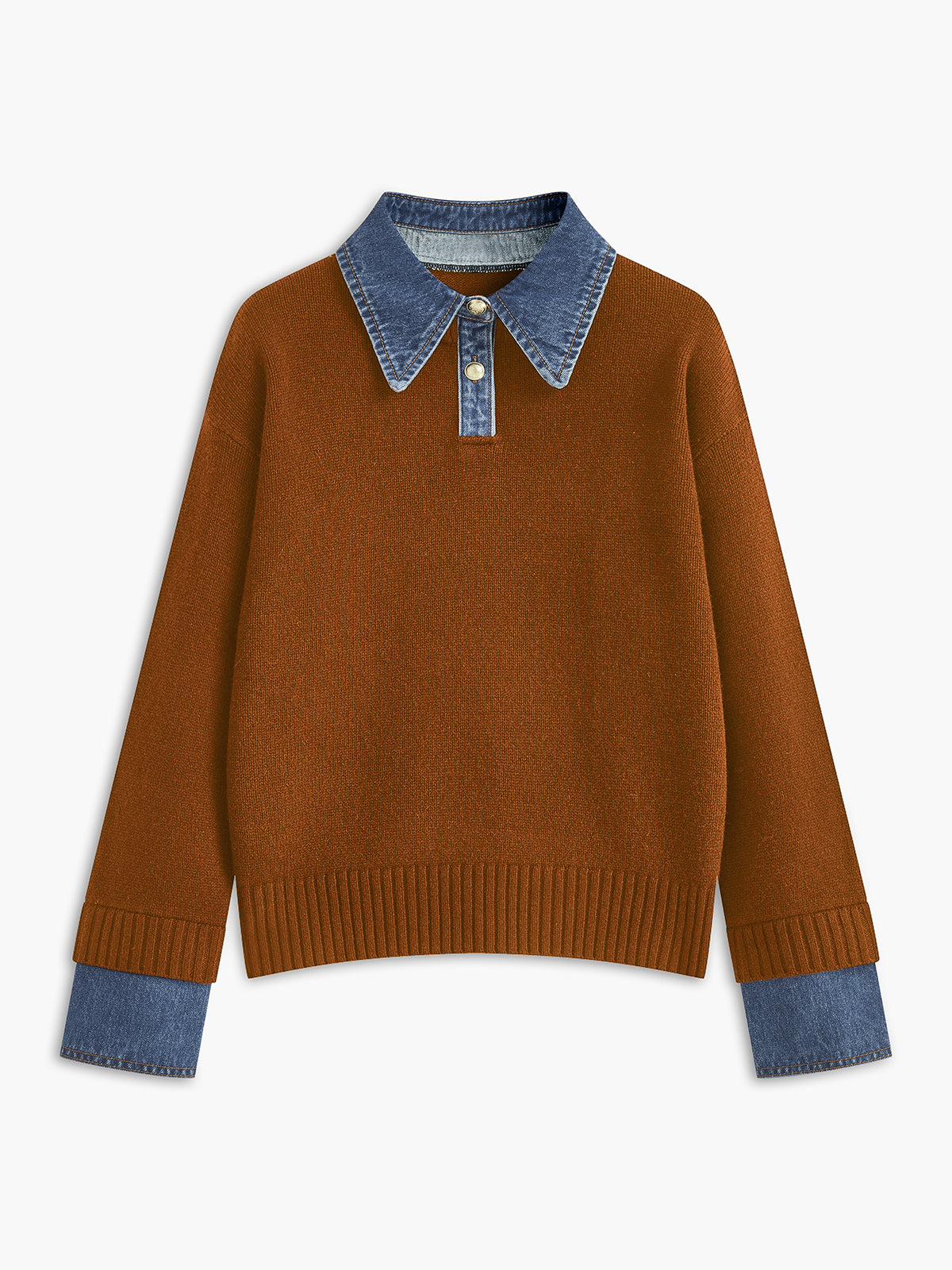 2 in 1 Panel Lapel Relaxed Sweater — image 11