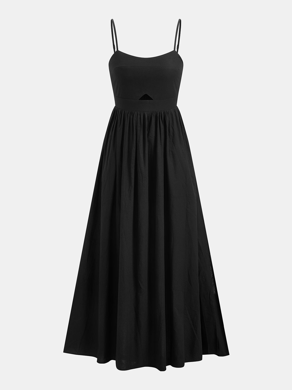 Cotton Sleeveless Pockets Cutout Long Dress — image 4