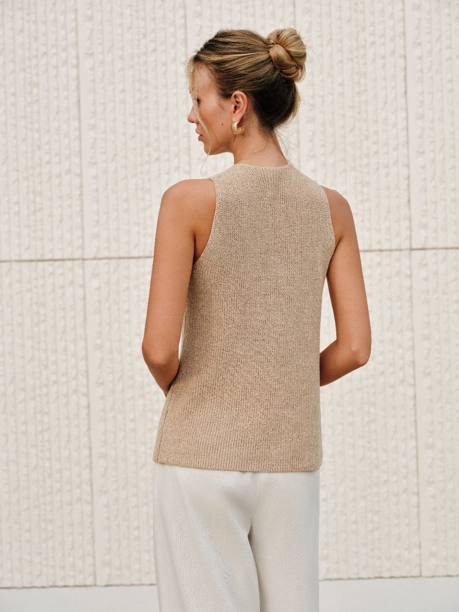 Halter Cross-Over Collar Tank Top — image 6