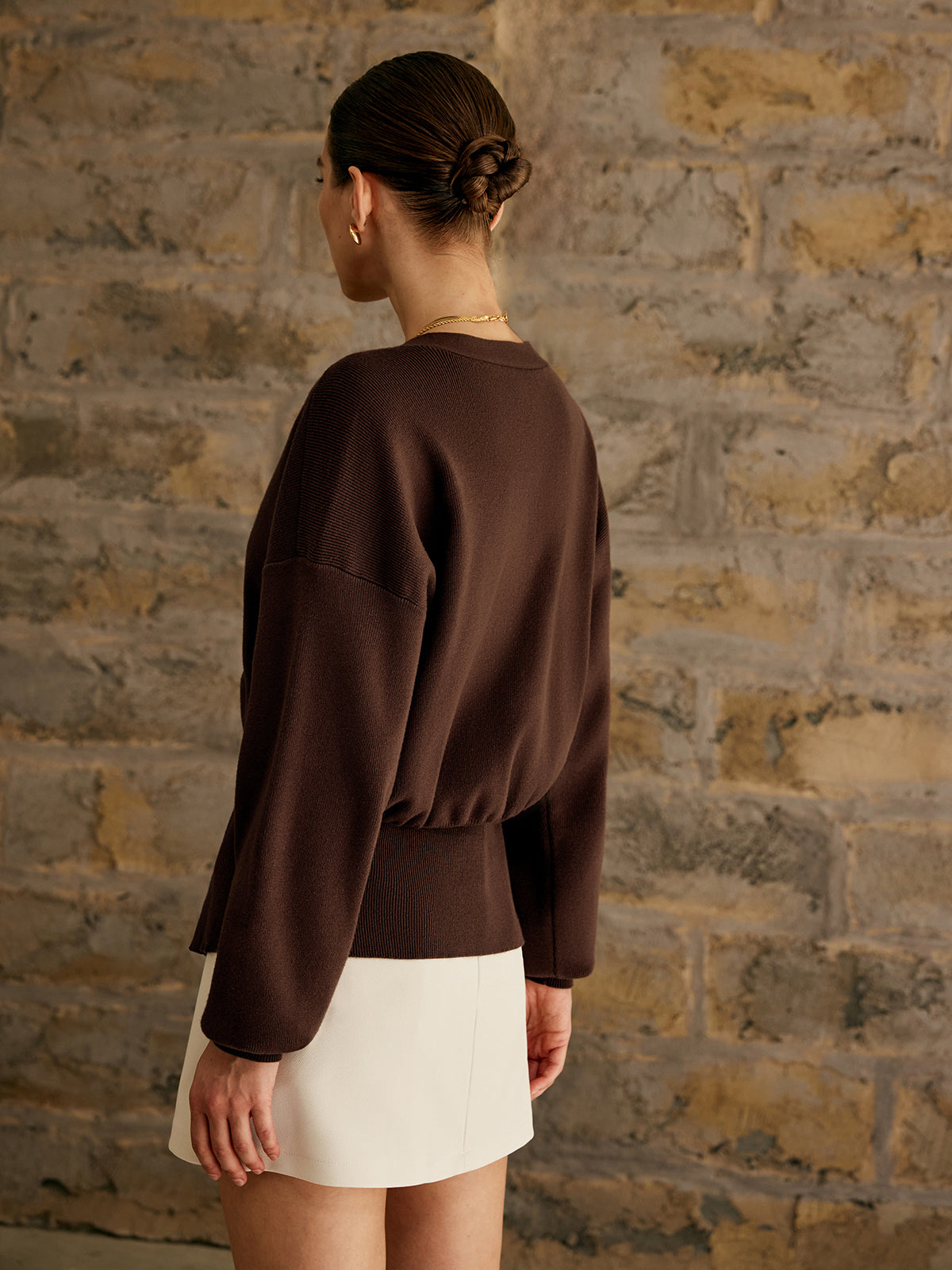 Golden Button Plain Cardigan — image 5
