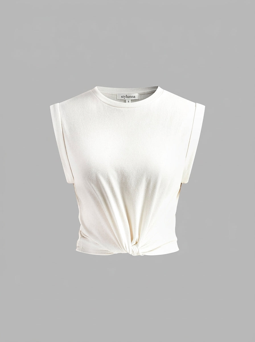 Cotton Knotted T-Shirt — image 1