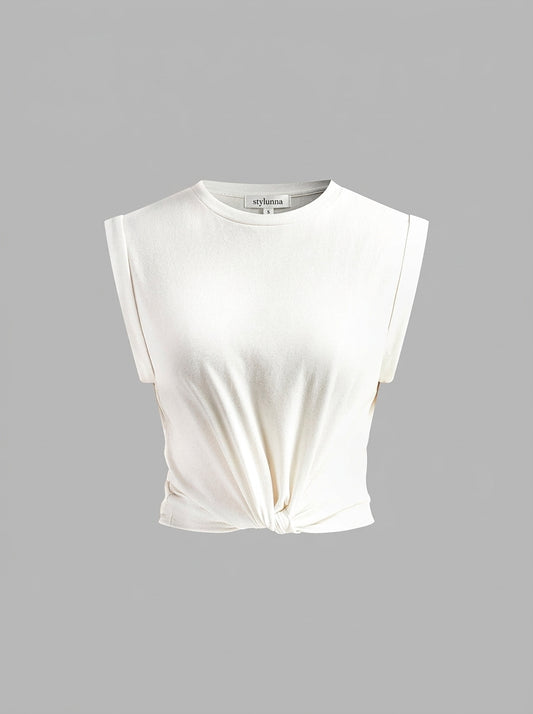 Cotton Knotted T-Shirt — image 1