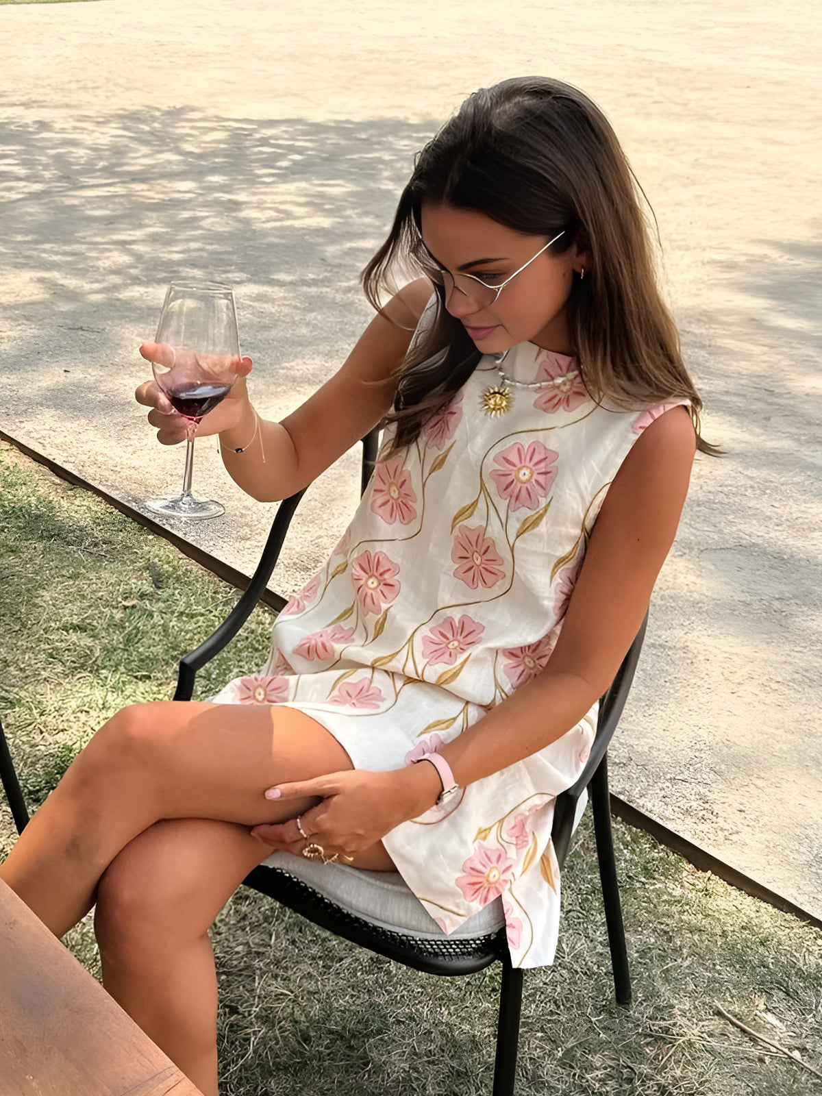 Romantic Print Sleeveless Short Dress — image 1