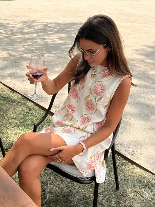 Romantic Print Sleeveless Short Dress — image 1