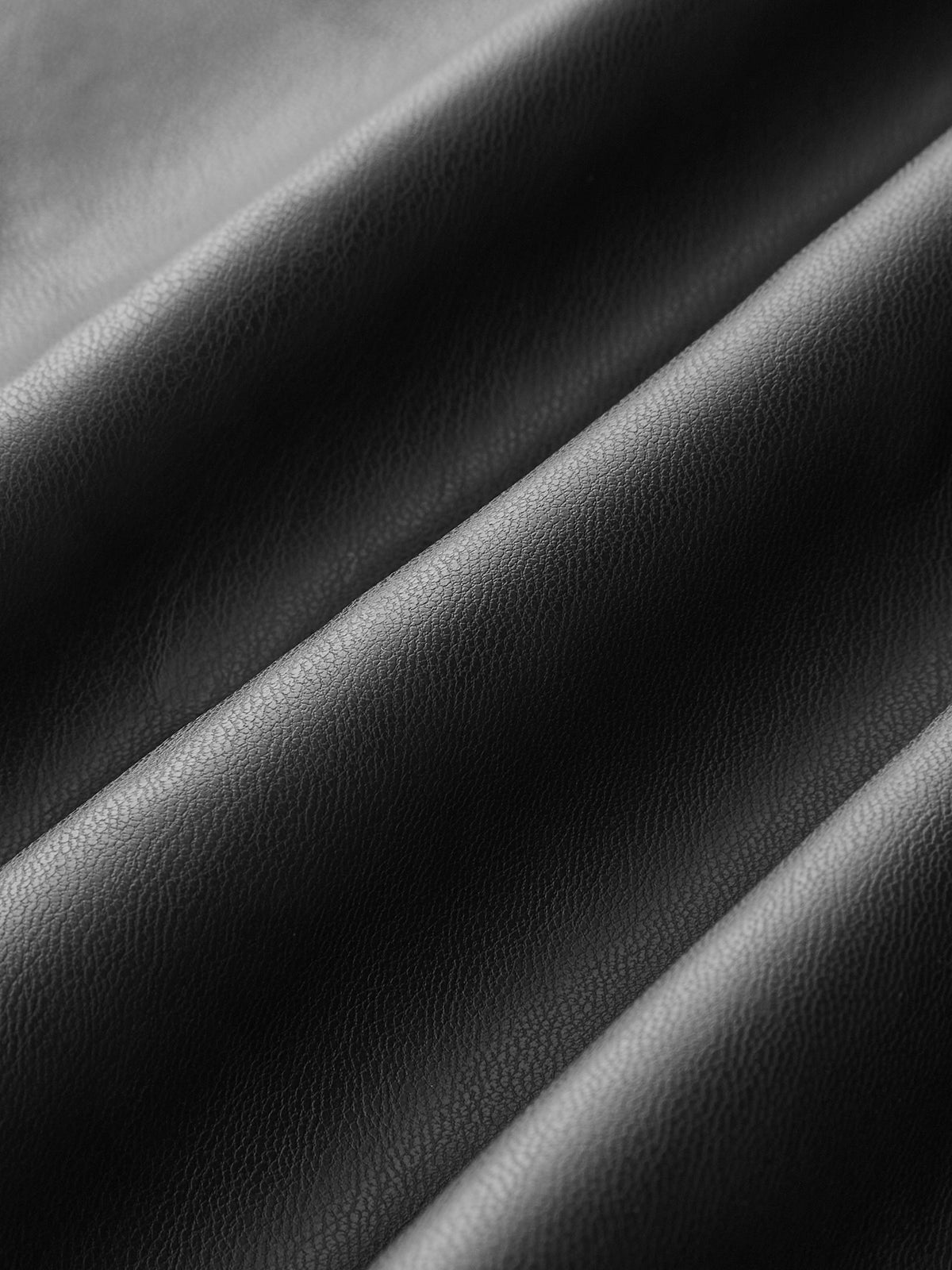 Ruched Slit PU Leather Midi Skirt — image 4