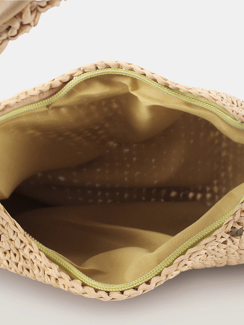 Knotted Handle Straw Hobo Shoulder Bag, image 4