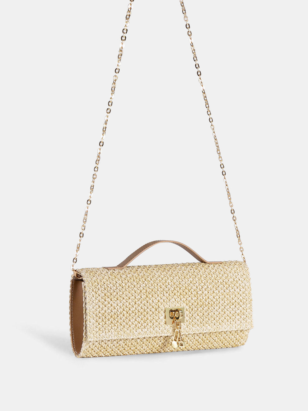 Straw Weave Crossbody Clutch Bag, image 3