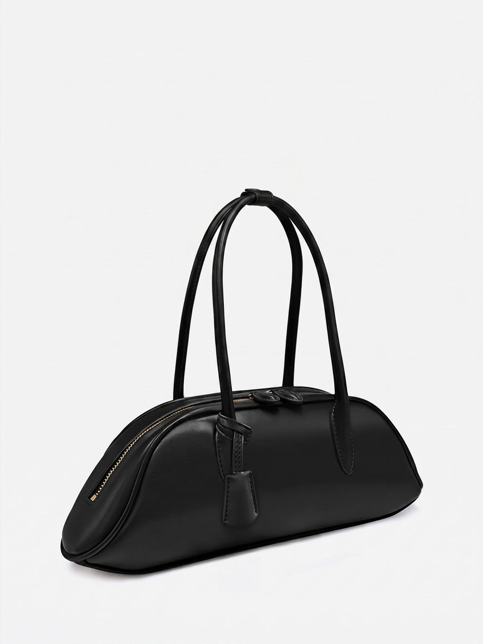 Minimalist Curved Zip‑Top Handbag, image 2