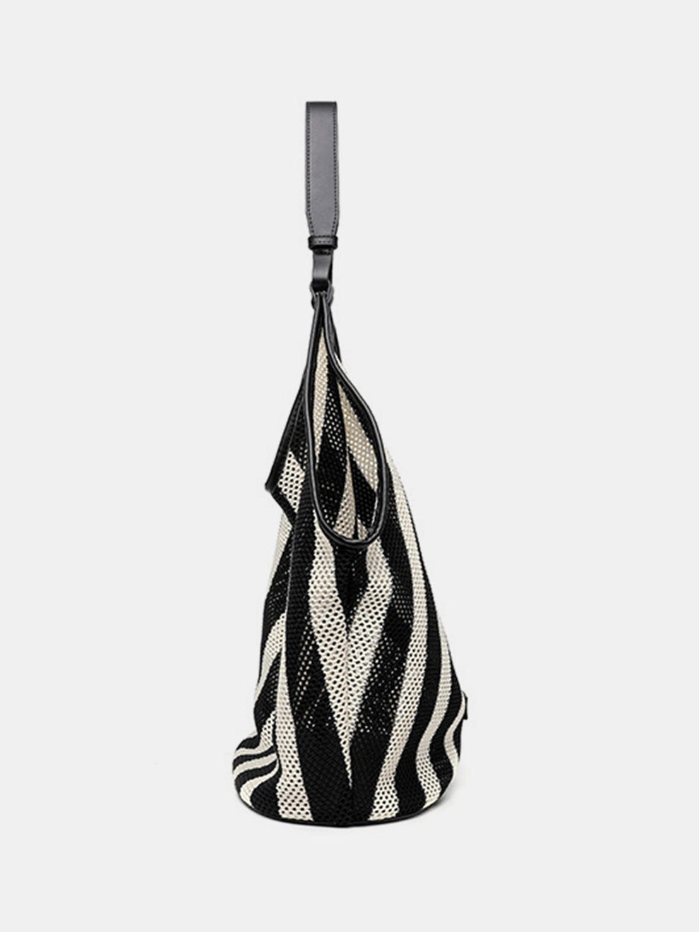 Striped Woven Mesh Hobo Shoulder Bag, image 3