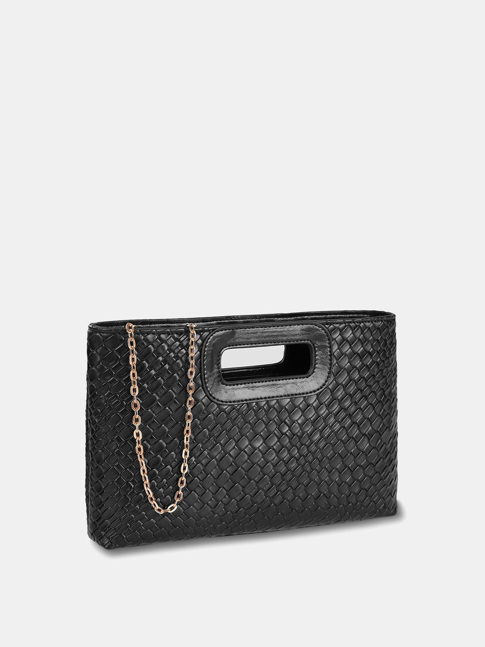 Woven Texture Cutout Handle Clutch Bag, image 2
