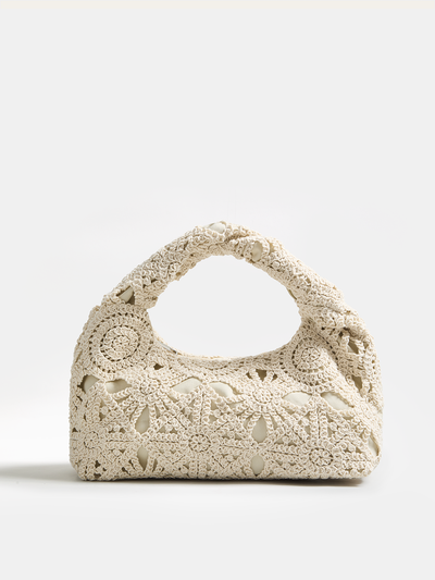 Crochet Hollow Handheld Hobo Bag, image 1