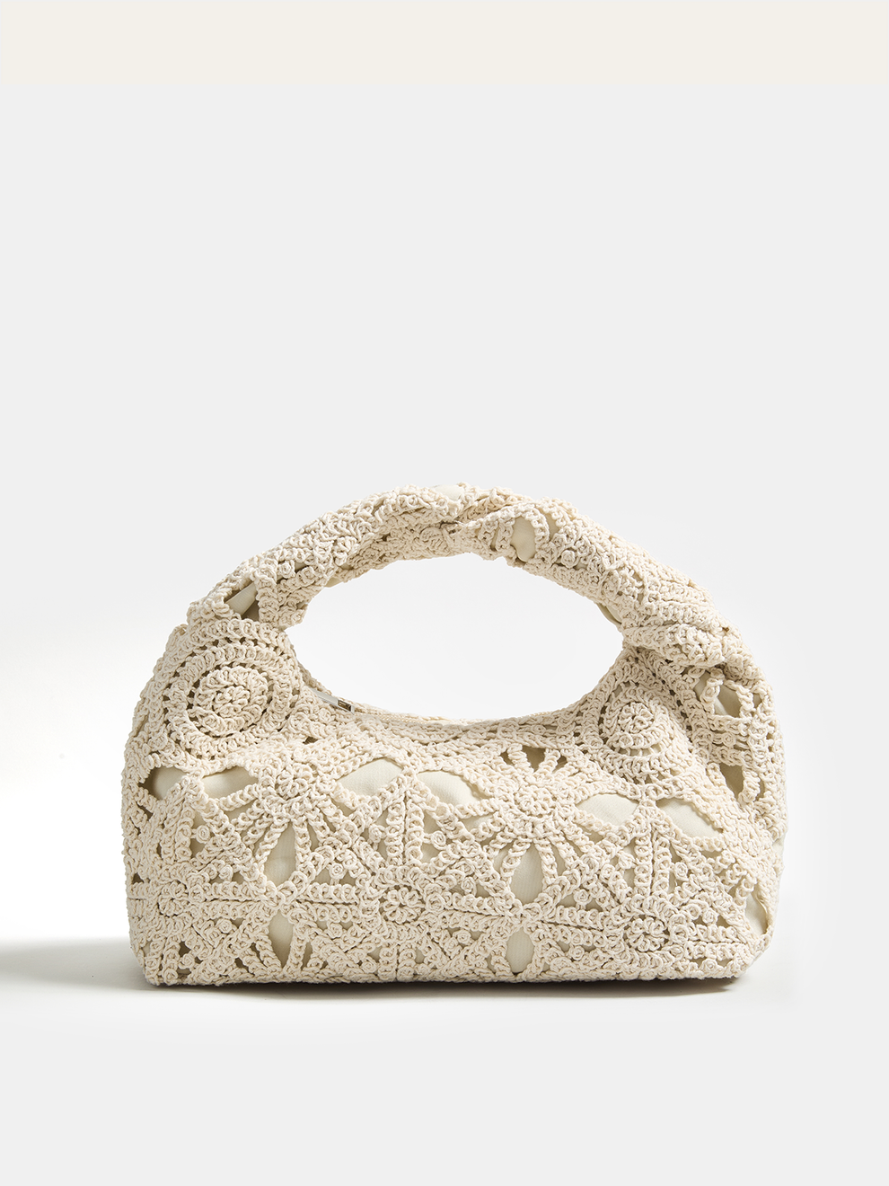 Crochet Hollow Handheld Hobo Bag, image 2