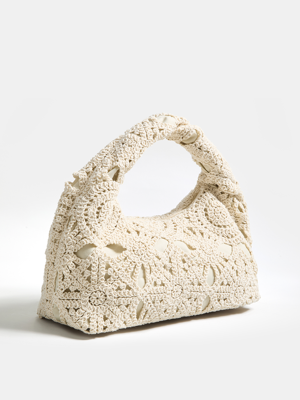 Crochet Hollow Handheld Hobo Bag, image 3