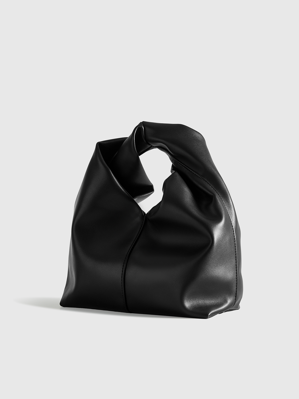 PU Leather Handbag with Twisted Top Handle, image 3