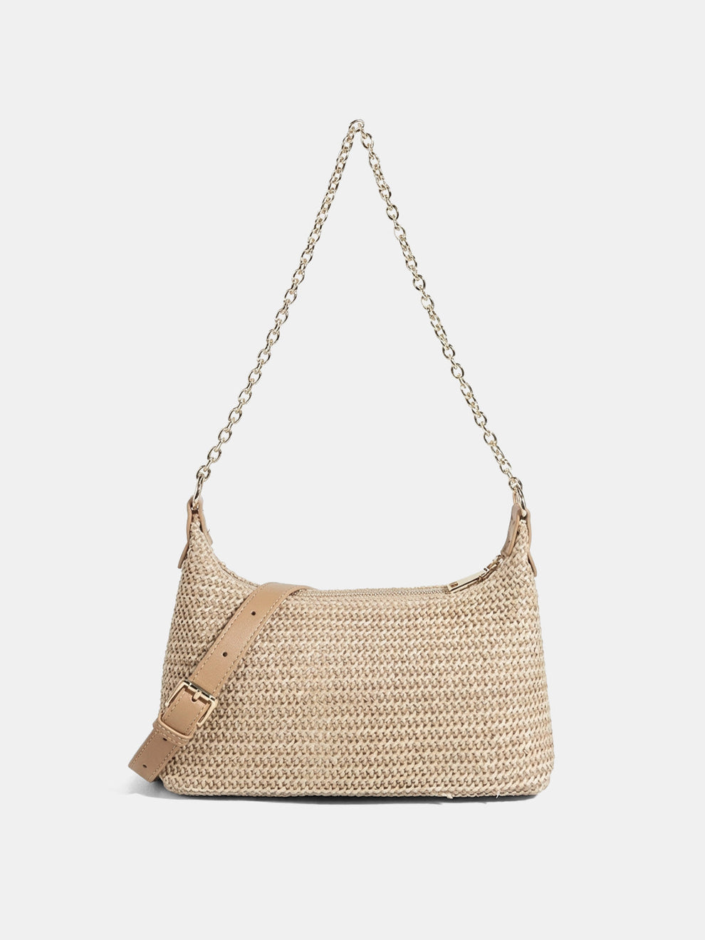 Straw Woven Chain Strap Shoulder Bag, image 2