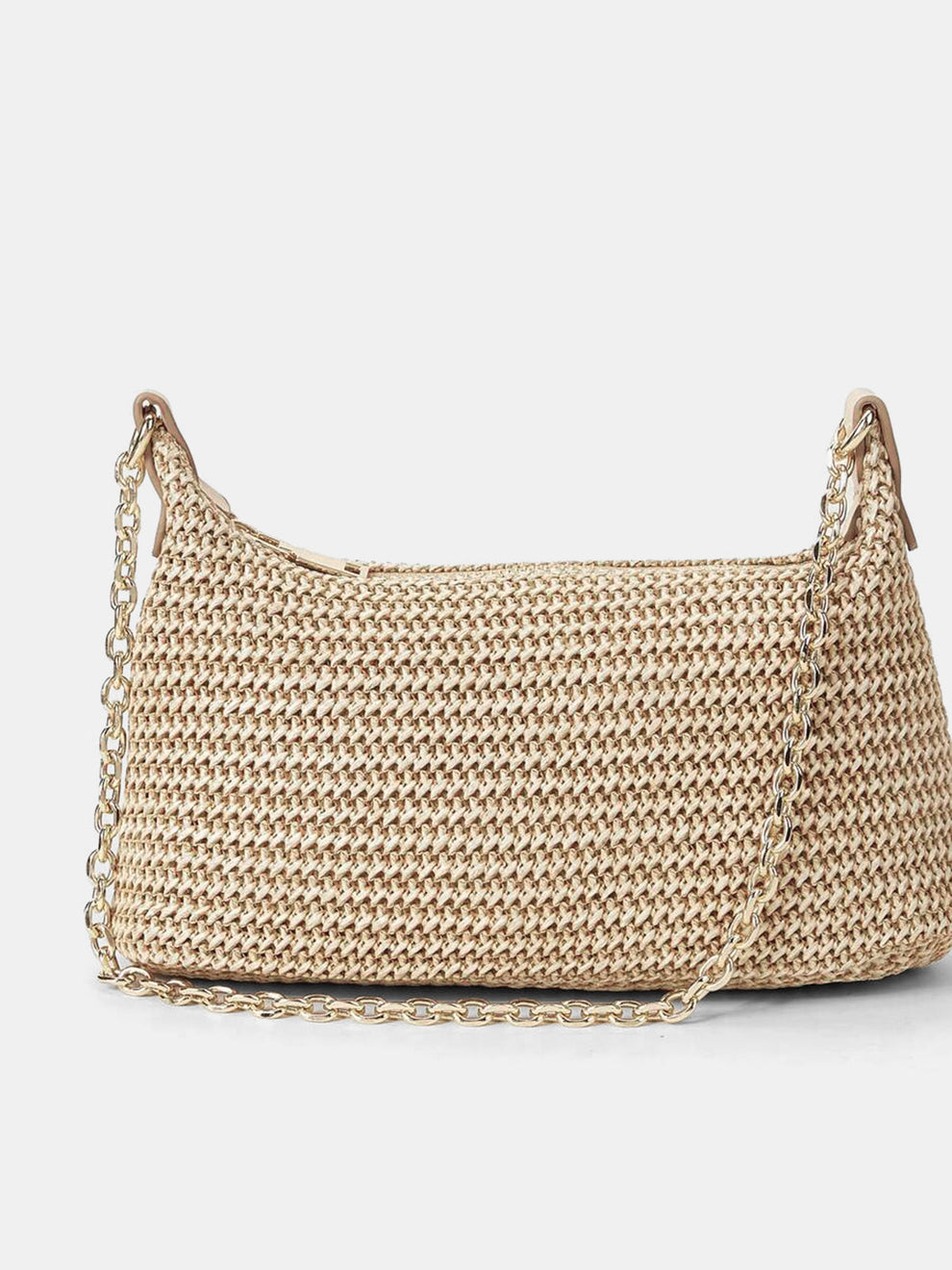Straw Woven Chain Strap Shoulder Bag, image 4