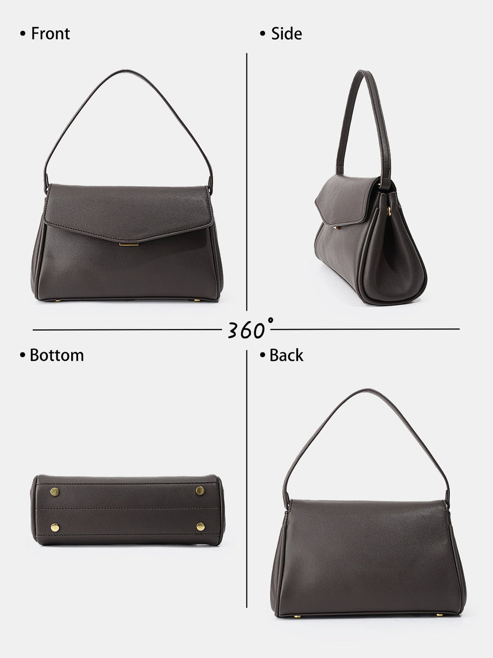 Minimalist Flap Shoulder Handbag, image 5